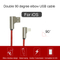 Cable USB de doble codo de carga y datos de 90 ° para IOS