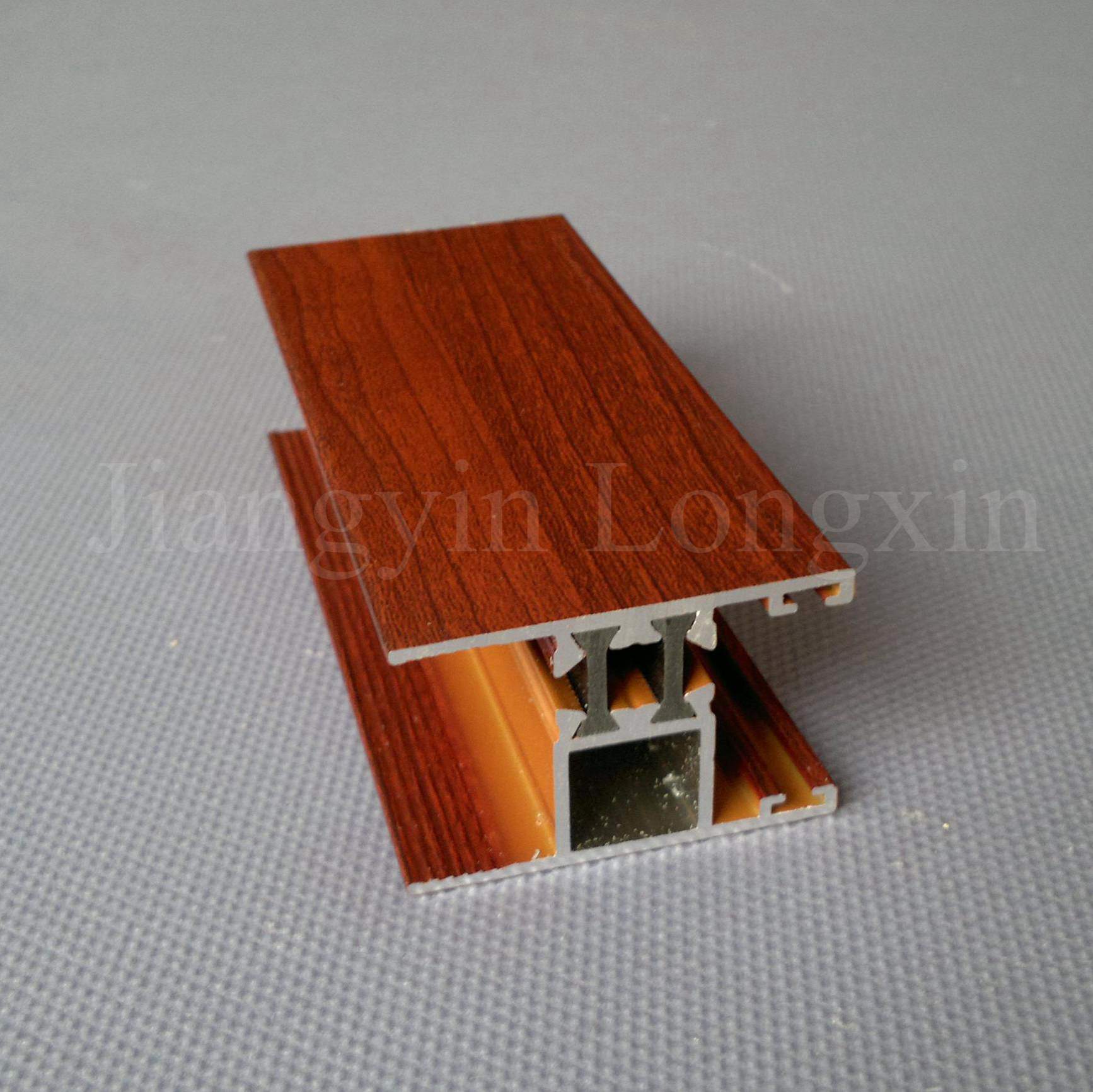 Aluminum Profile for Windows with Wooden Print