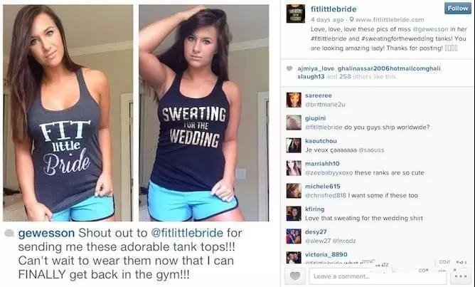 Fit Little Bride是一个售卖女性健身服的网上商店，拥有很多其消费者身穿所购健身服的照片。.jpg