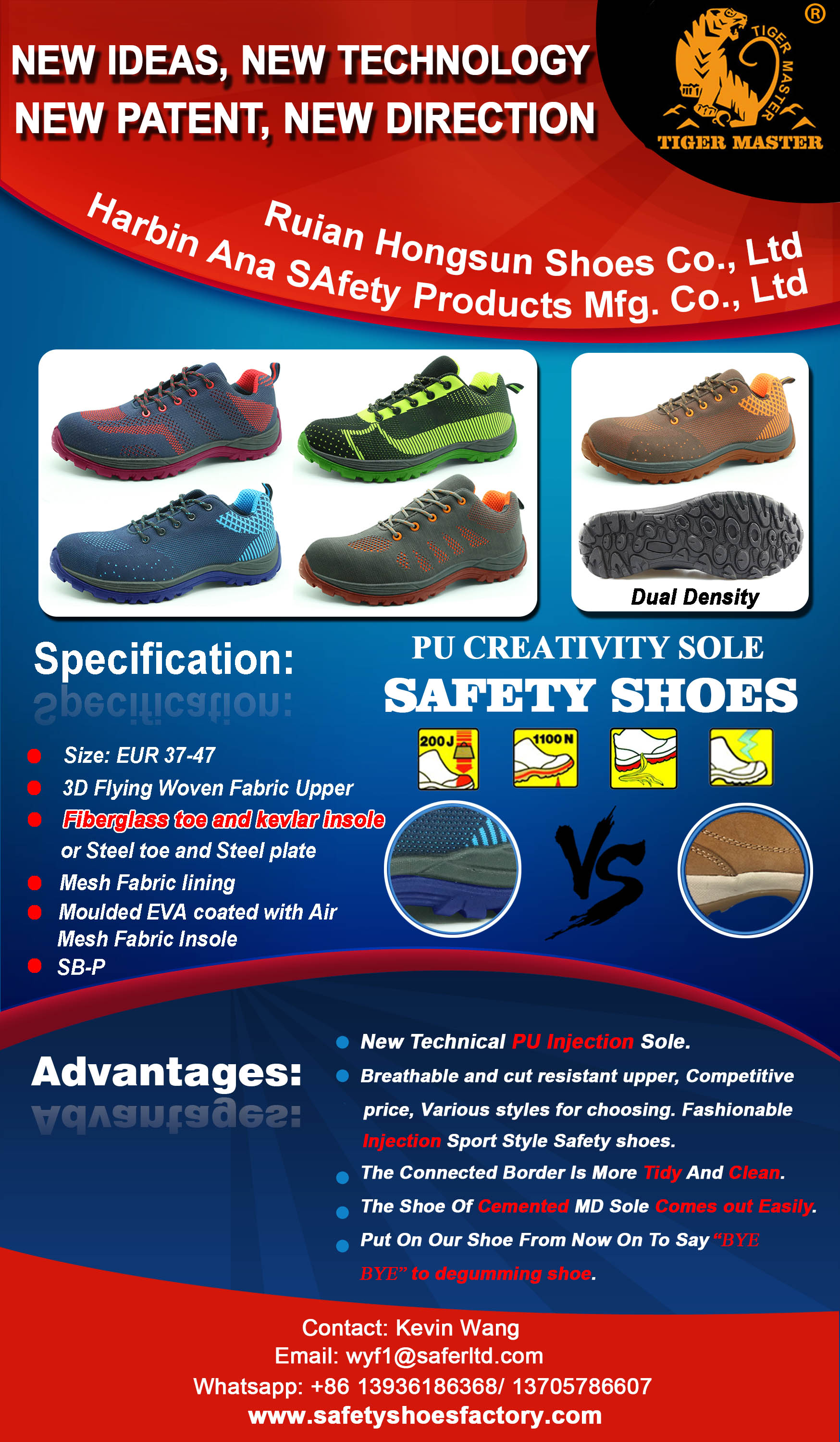 New PU sole safety shoes