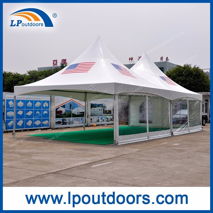 6 м или 20 футов на открытом воздухе алюминиевая рама с печатью логотипа палатка с высоким пиком