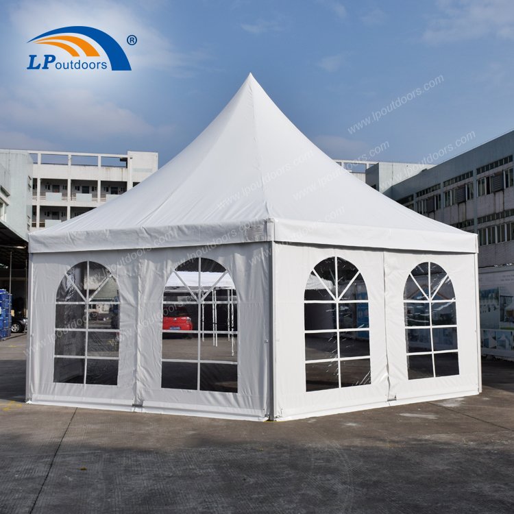 Tienda de pagoda hexagonal de aluminio para exteriores de 8 m de diámetro para eventos del fabricante de China - LP outdoor