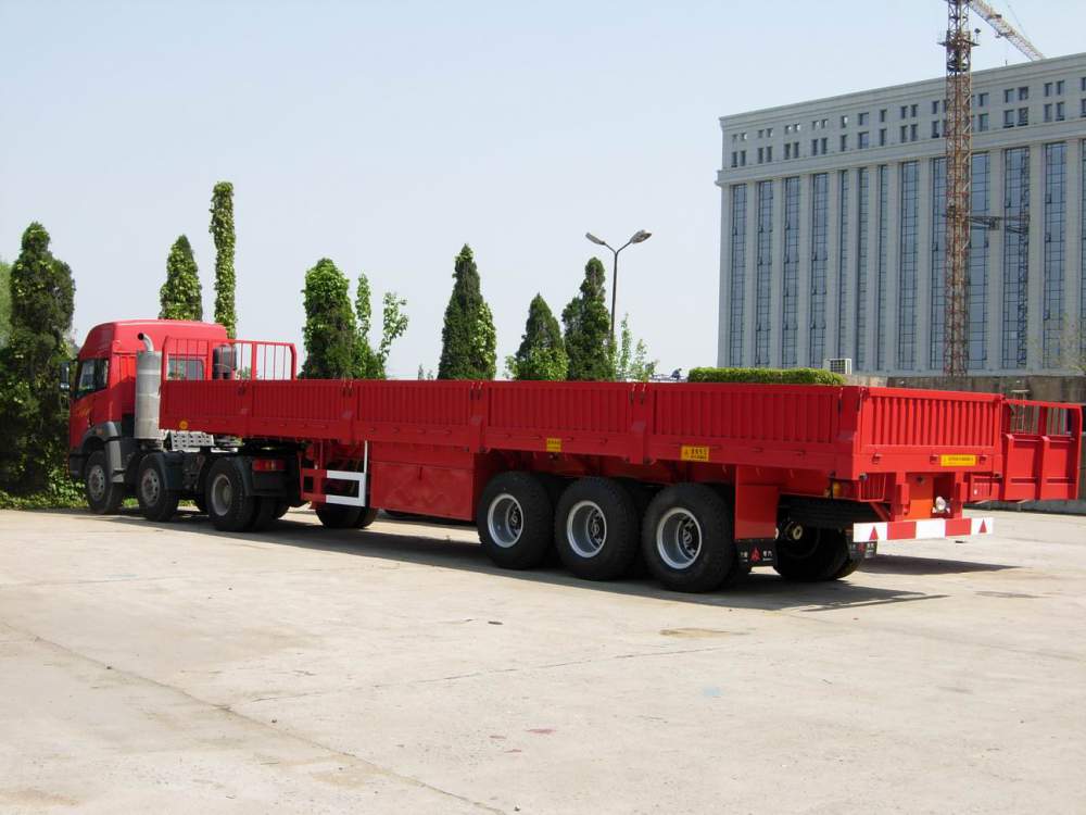 Semi-remolque resistente del cargo de tres árboles para el transporte del cargo