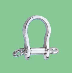 S/S STAMP BOW SHACKLE WITH RING