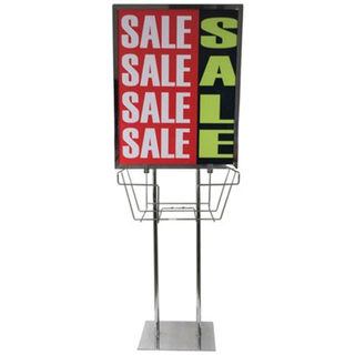 Chrome Floor Posterframe Stand W/Weighted Base 22X28" MF2228C