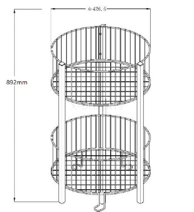 2 Tier Wire Display Baskets Black WB-002