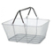 Silver Wire Mesh Stacking Shopping Basket with Vinyl Handles 16" X 12" X 7" D WD-F03S