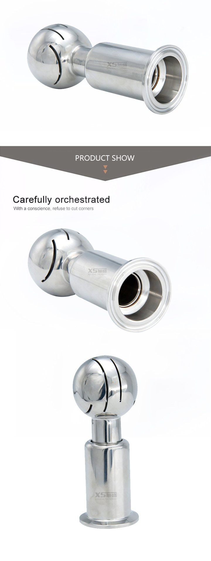 Самовращающийся шариковый распылитель из нержавеющей стали Ss304 Tri Clamp