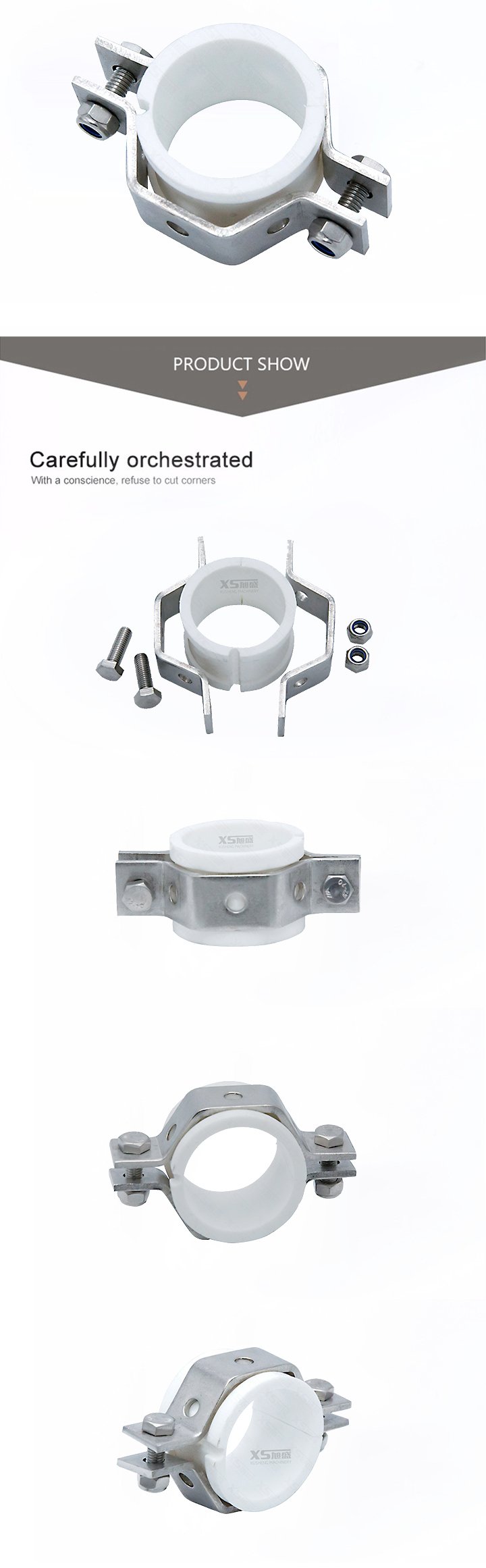 Шестигранный зажим из нержавеющей стали со вставками 304