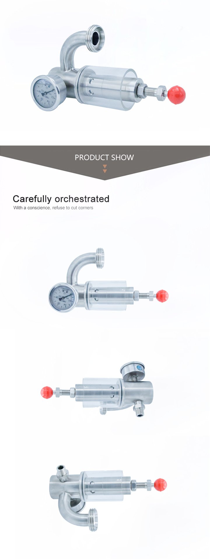 Клапан сброса давления с отводом из нержавеющей стали SS316L