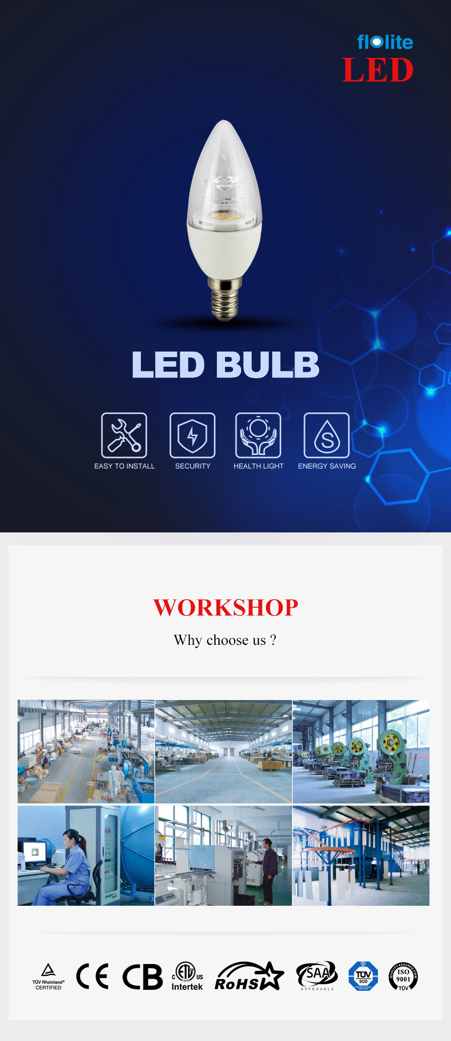 C37-T LED Dimming Bulb
