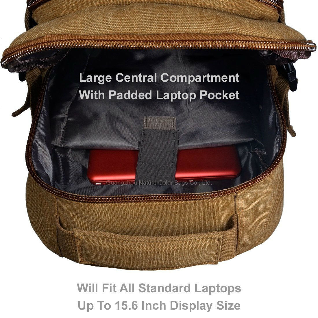 Mens Heavy Duty Canvas Backpack with High-Capacity for Traveling
