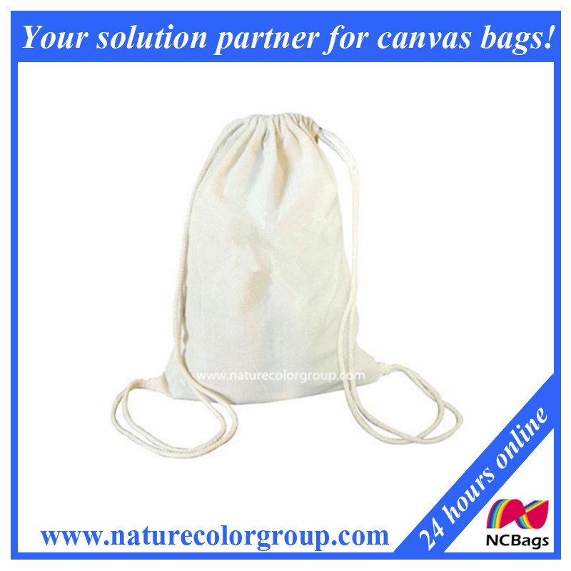 Cotton Promotional Drawstring Backpack Bag