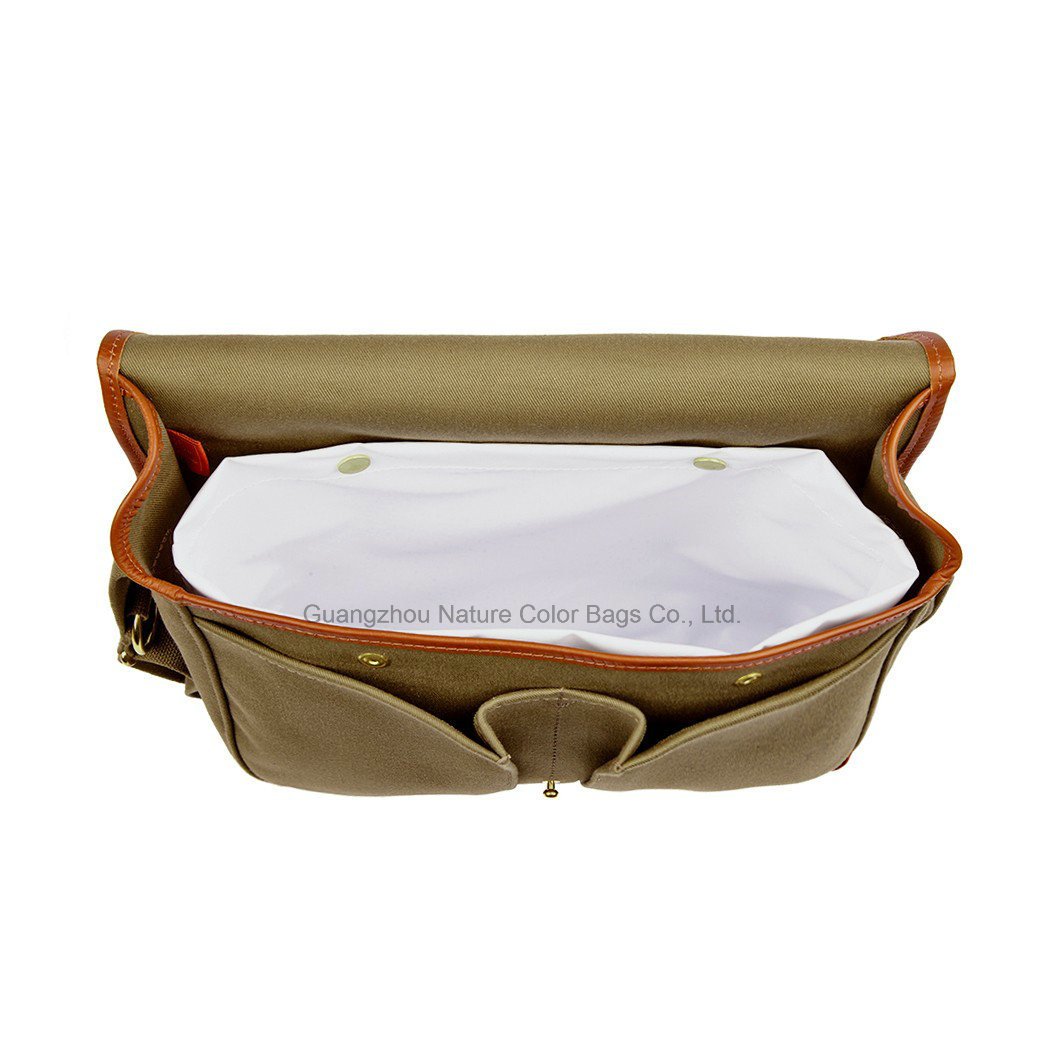 Leisure Casual Canvas Messenger Bag with Waterproof Liner