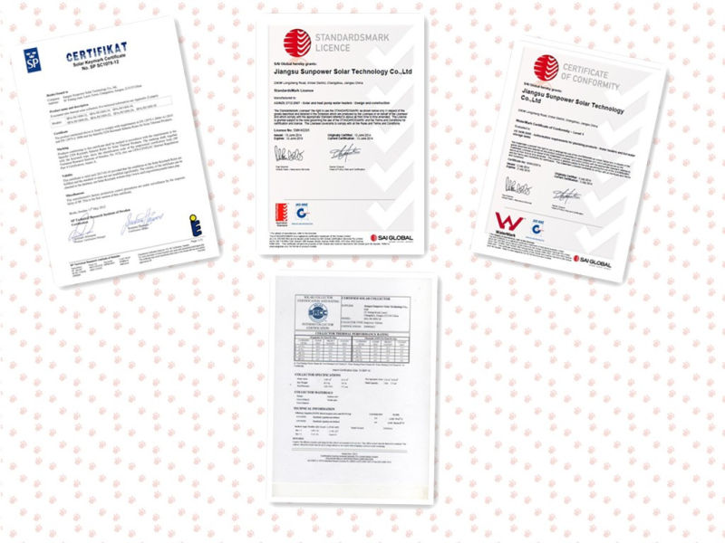 En12975 y Solar Keymark, SRCC, Watermark, Standard Mark Certified Solar Collector