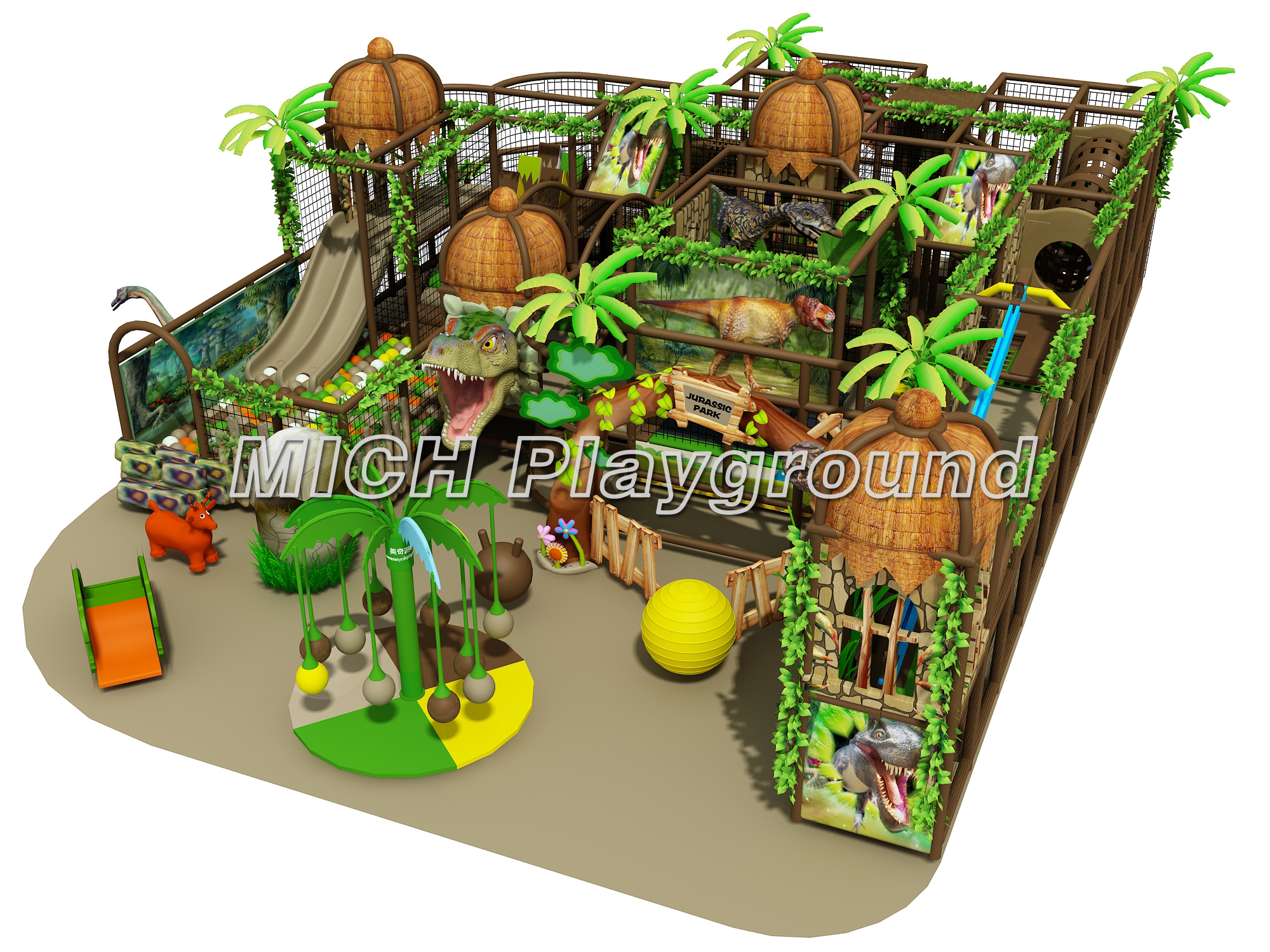 Area giochi per bambini a tema giungla personalizzato Business da gioco indoor