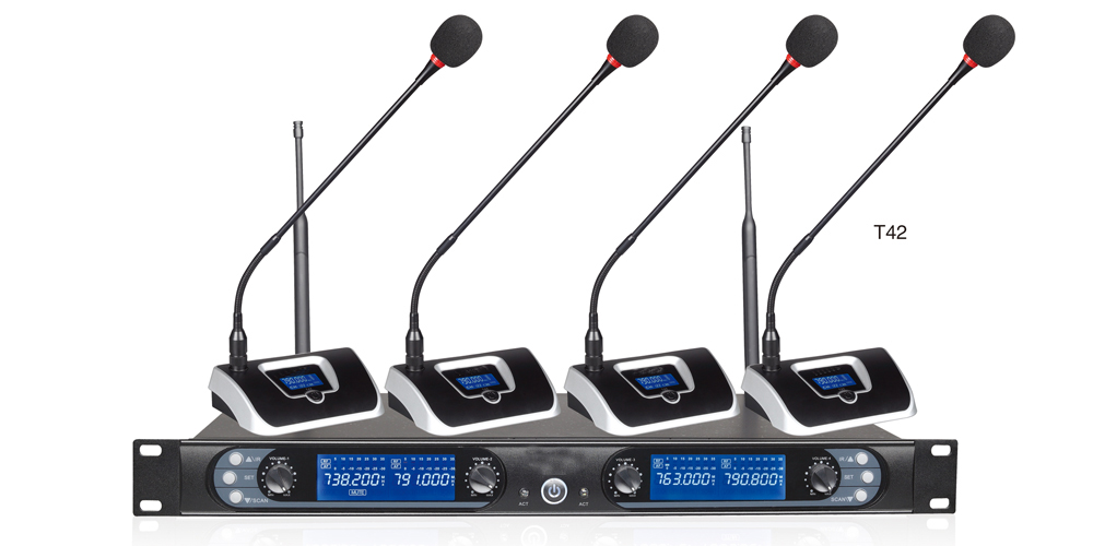 Microphone de conférence sans fil 8845B à quatre canaux