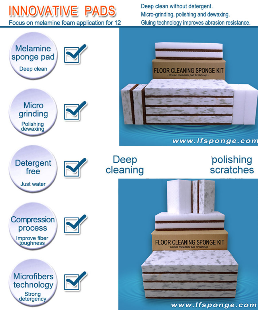 innovative floor cleaning magic sponge kit.