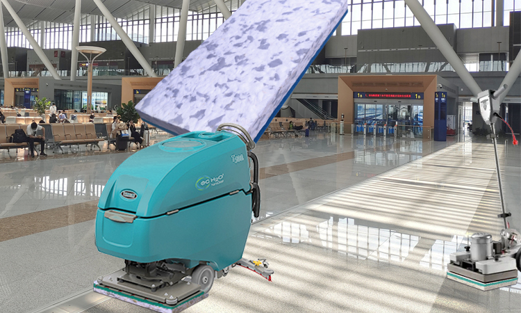 Coffee Stain Cleaning Pad for Marble in Airport Domestic Waiting Halls - Fleece Fabric Composite Combo Melamine Rectangular Floor Pad.jpg