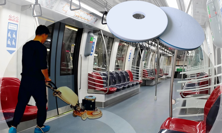 Chemical-Free Cleaning - Fleece Fabric Melamine Floor Pad for Subway Seat Surroundings Cleaning