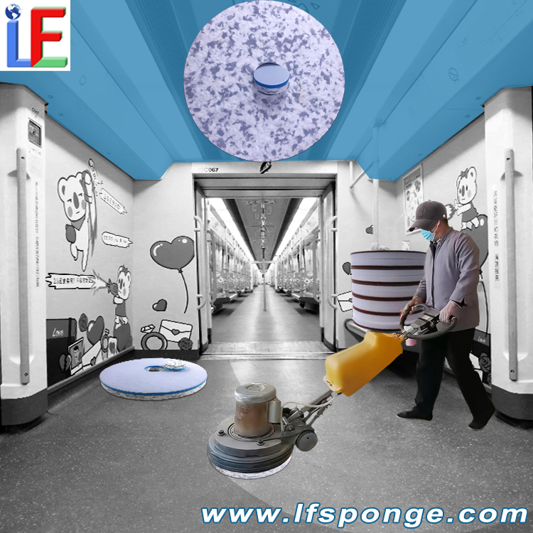 Subway Car Floor Cleaning Fleece Combo Melamine Floor Pad 