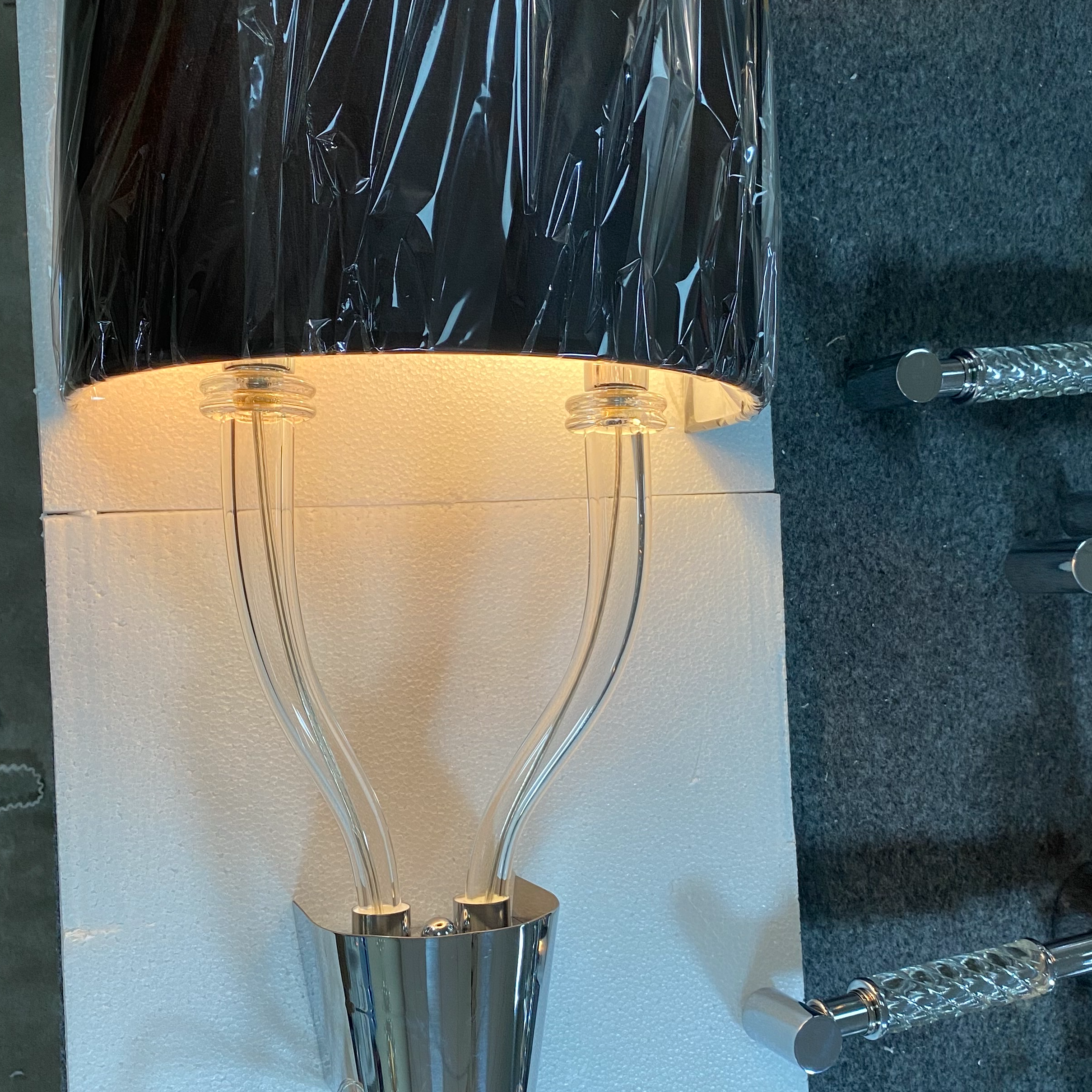 Черный настенный светильник из муранского стекла в европейском стиле из металлической ткани (KYZ-09W)