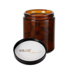 Amber Glass Candle Jars with Metal Lids
