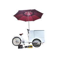 Commercial ice cream cart cooler tricycle freezer bicycle cart selling juices