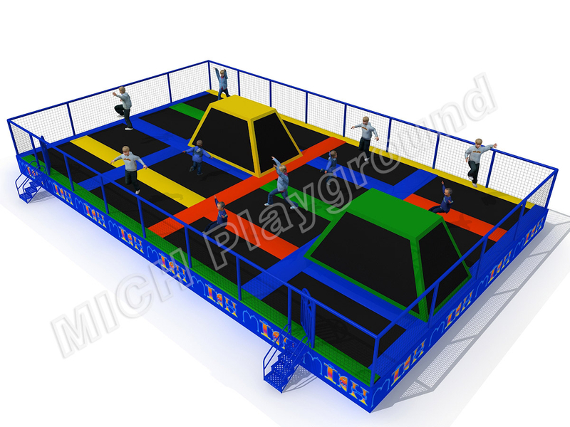 Parc de trampoline à saut simple en intérieur personnalisé