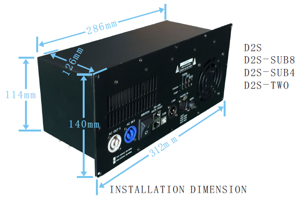 Dimension d'installation D2S