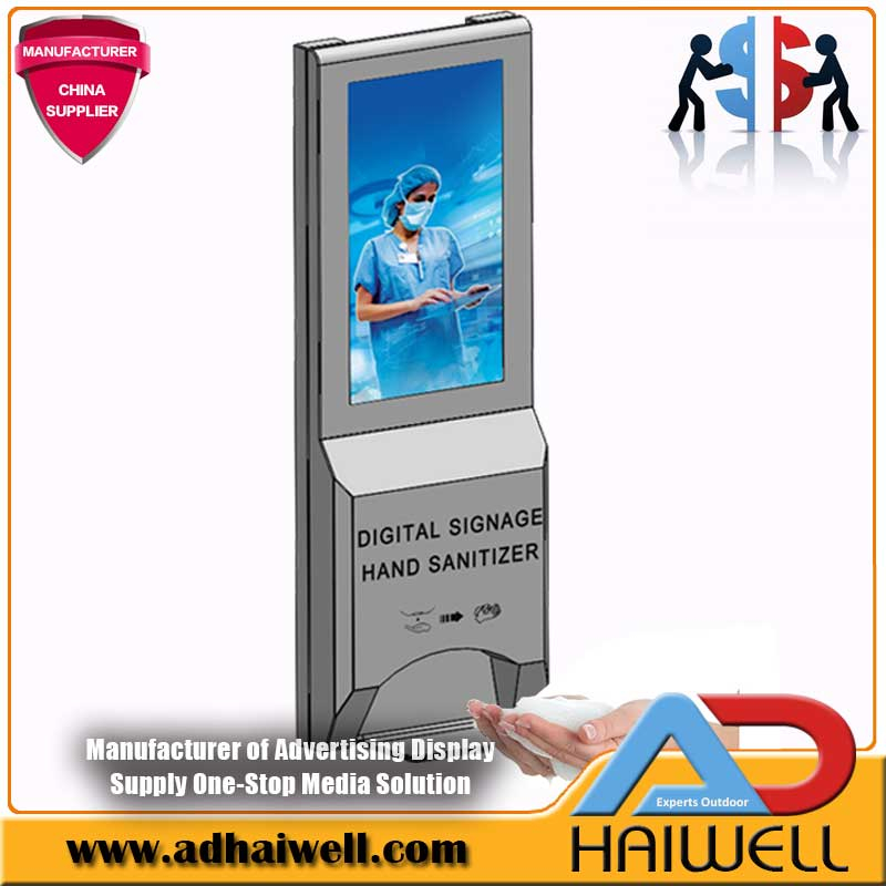 LCD Digital Display Signage mit Händedesinfektionsspender