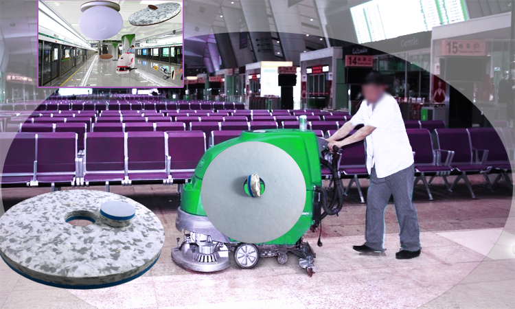Fleece combo Melamine Floor Scrubber Pad for High-Speed Rail station.jpg