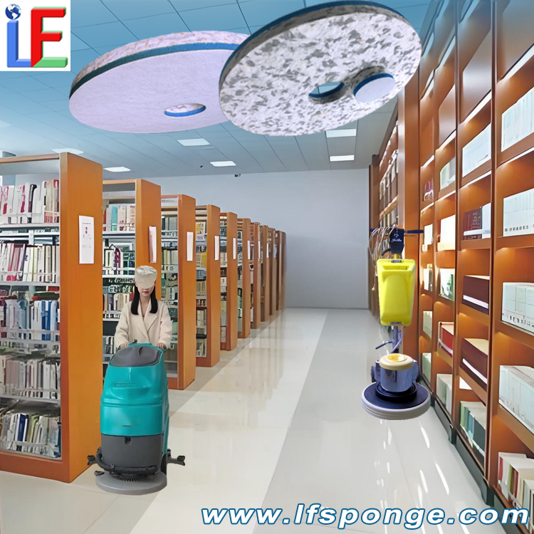 Library Floor Cleaning Fleece Combo Melamine Floor Pad