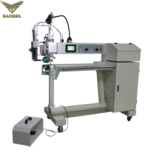 China Supplier DR-T300D Dual Arms Hot Air & Hot Wedge PE Tarpaulin Welding Machine with Fabric Pullers