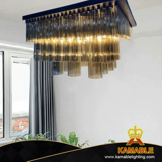 Современная роскошная стеклянная прозрачная металлическая потолочная лампа отеля Palace Project (KYZ-01C)