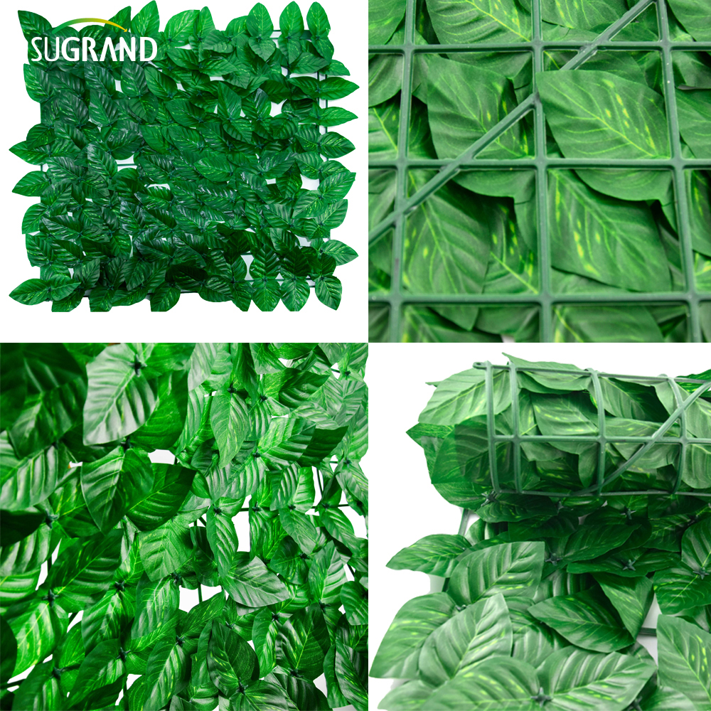 Paneles de follaje falso Muro de planta de hierba verde artificial para la decoración del jardín