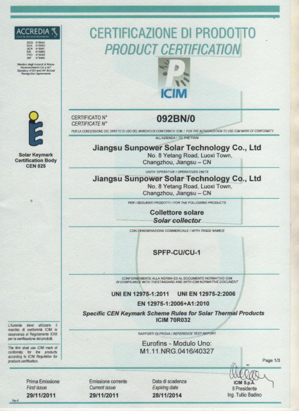 Colector solar plano de pel&iacute;cula selectiva azul II