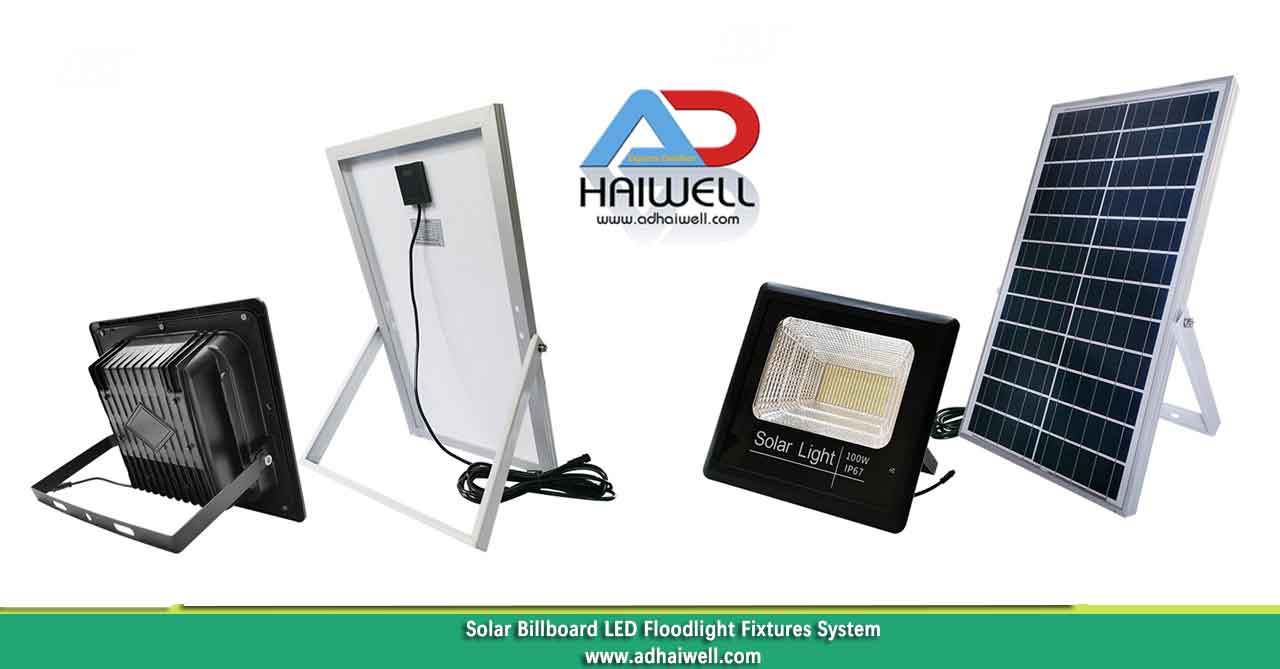 Projecteur-à-LED-solaire-Publicité-Extérieure-Éclairage-Panneau D'affichage