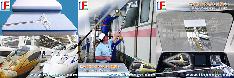 Long Handle telescopic Train wash cleaning brush