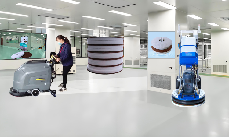 Round Melamine pad for Cleanroom Floor Scrubbers – Dust-Free Efficient & Residue-Free