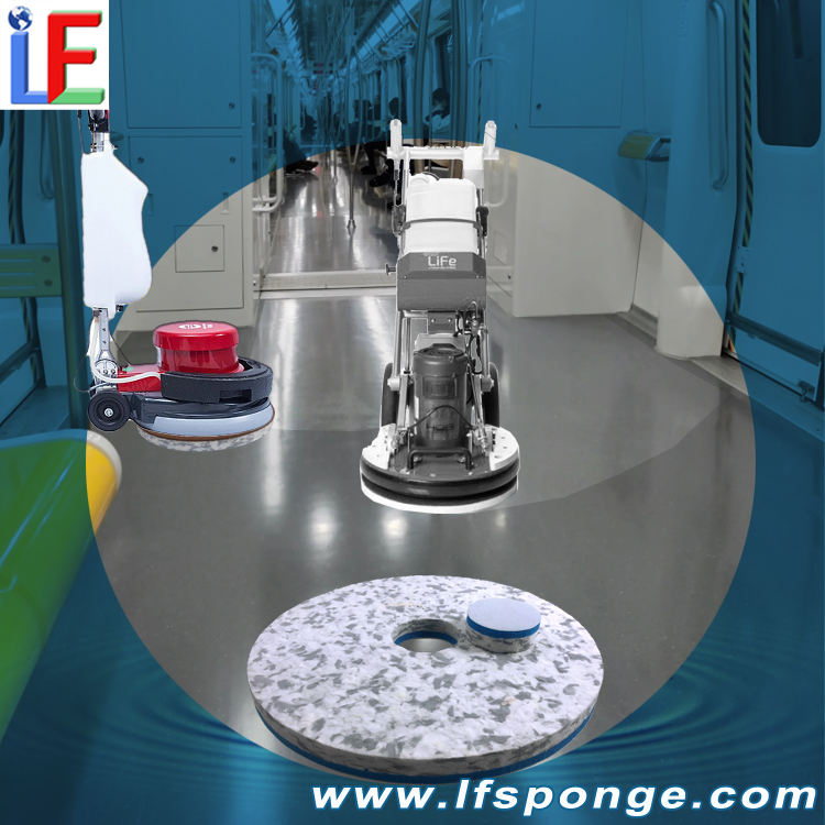 Subway Car Floor Cleaning Fleece Combo Melamine Floor Pad 
