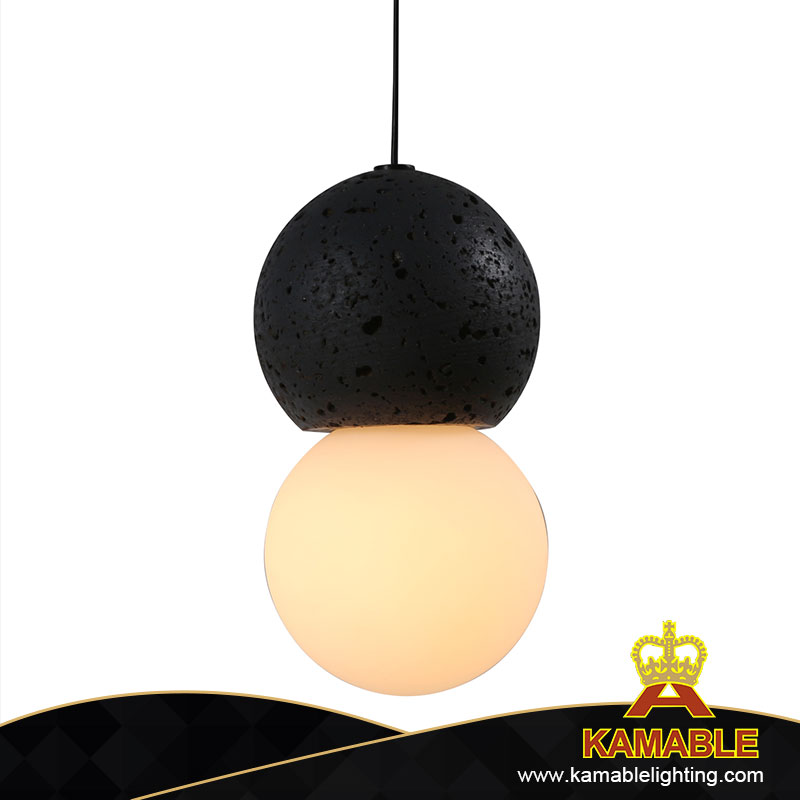 Современный темно-серый декоративный светодиодный круглый черный шариковый подвесной светильник для выставочного зала (KAH8908 / F)