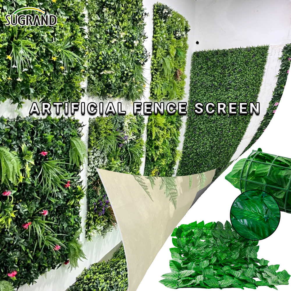 Paneles de follaje falso Muro de planta de hierba verde artificial para la decoración del jardín
