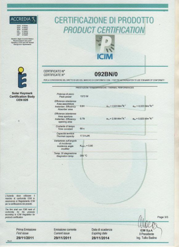 Colector solar plano de pel&iacute;cula selectiva azul II