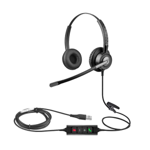 High-Quality Dual Ear Headset with Mic, Compatible with PC, Mobile Phone, VoIP Systems U29