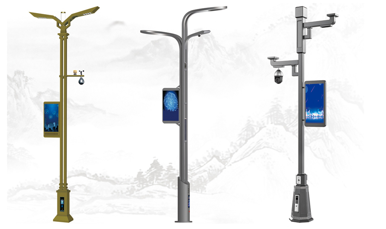 Smart-City-Street-Lighting-Pole-LED-Ecran-Publicité-Numérique-Signage