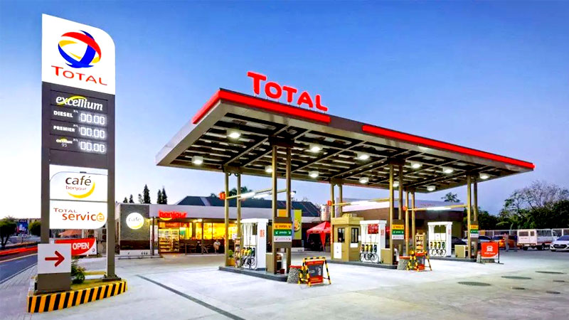 Señales LED de precio de gasolina total de gasolinera