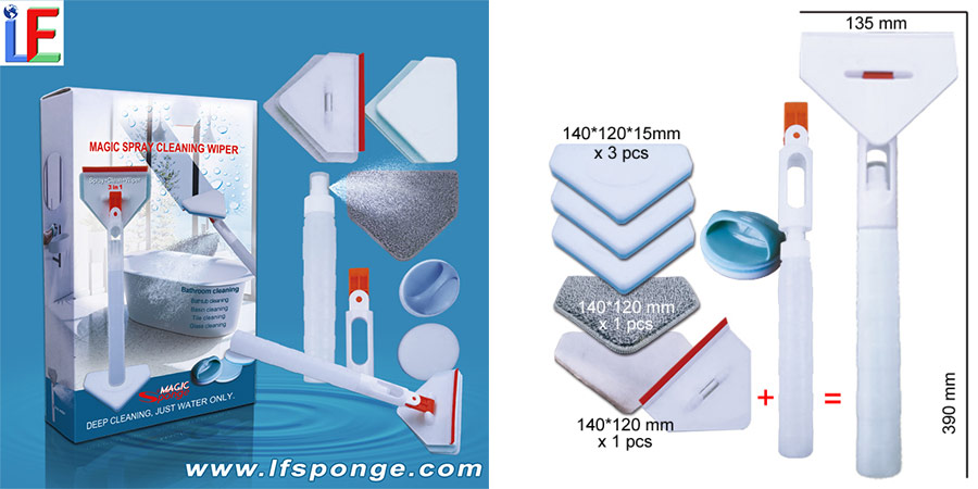 magic Cleaning Sponge Brush with Handle for bathroom