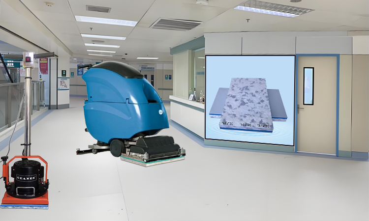 Compatible with Hospital Square Floor Scrubbers - Hospital Floor Cleaning Scrubber Pad - Fleence Fabric Combo Melamine Square Floor Pad.jpg