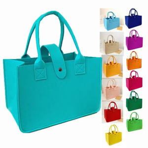 Custom Design Hot Sell Felt Cosmetic Bag Organic Eco Felt Tote Bag Shopping Travel RPET Felt Bag